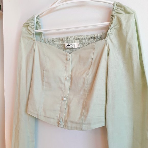 Pale green bustier top - Picture 3 of 5